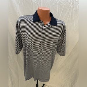 FOOTJOY ProDry Lisle Golf BLUE STRIPE POLO SHIRT Mens M